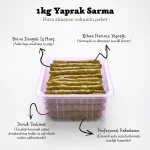 Erbaa Narince salamura yaprağı ile hazırlanmış 1kg vakumlu pakette dondurulmuş yaprak sarma paketi teknik detayları