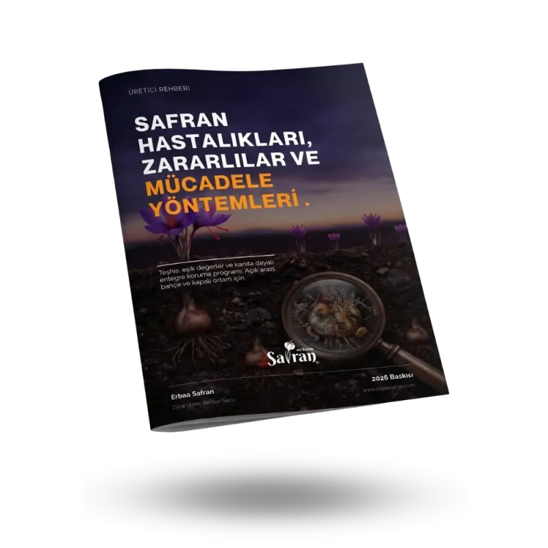 Safran Hastalıkları, Zararlılar ve Mücadele Yöntemleri üretici rehberi PDF kapağı